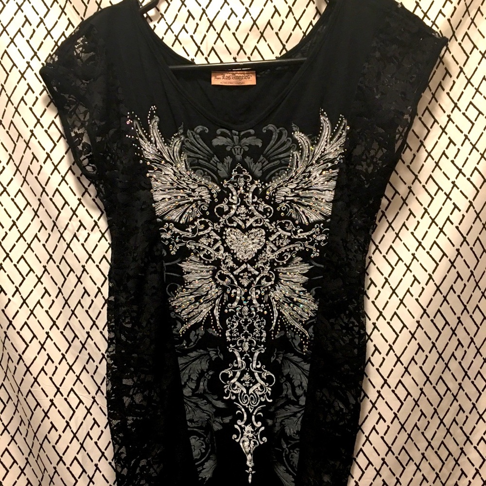 Black lace bling shirt!